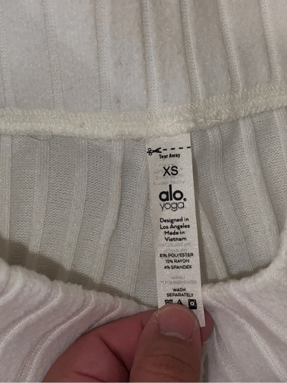 ALO Take Comfort Rib Wide Leg Pants in Cream